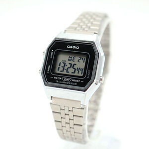 Casio Retro Classic Illuminator Digital Women Watch 29mm Silver Tone New Battery